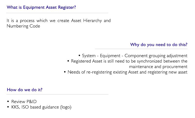Equipment Asset Register